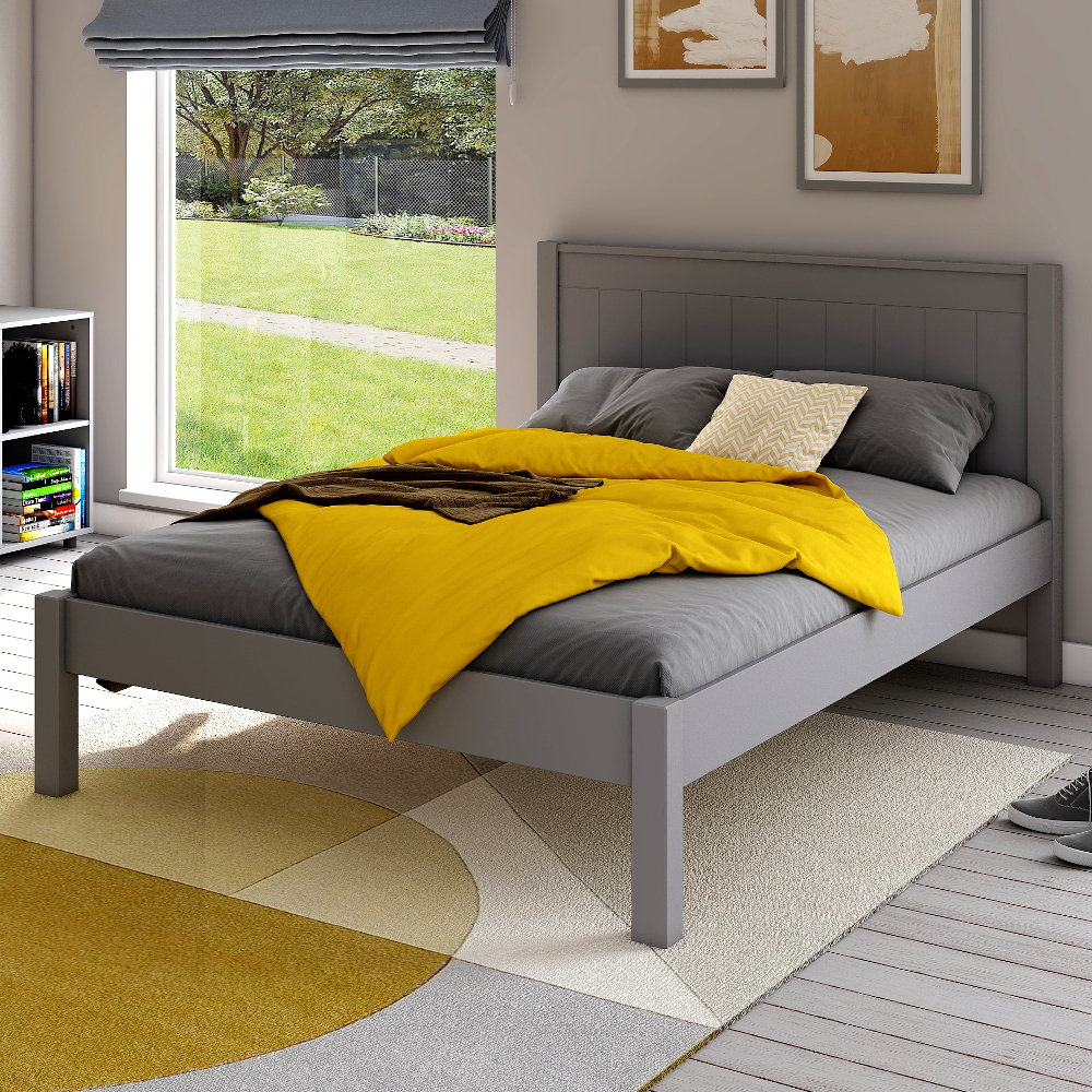 Classic Low End Double Bed in Grey