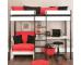 Uno 5 Nero Highsleeper with Desk + Pullout Chairbed with Red Cushion Set - view 2