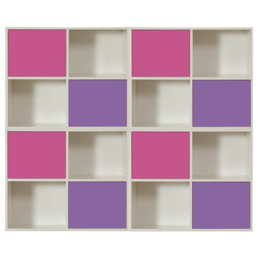 Uno S Storage Bundle G2 - incl. 4 x Cube Units + 4 x Pink Doors + 4 x Purple Doors 