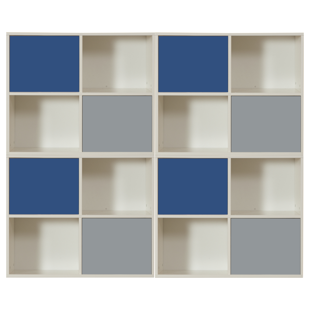 Uno S Storage Bundle G3 - incl. 4 x Cube Units + 4 x Blue Doors + 4 x Grey Doors 