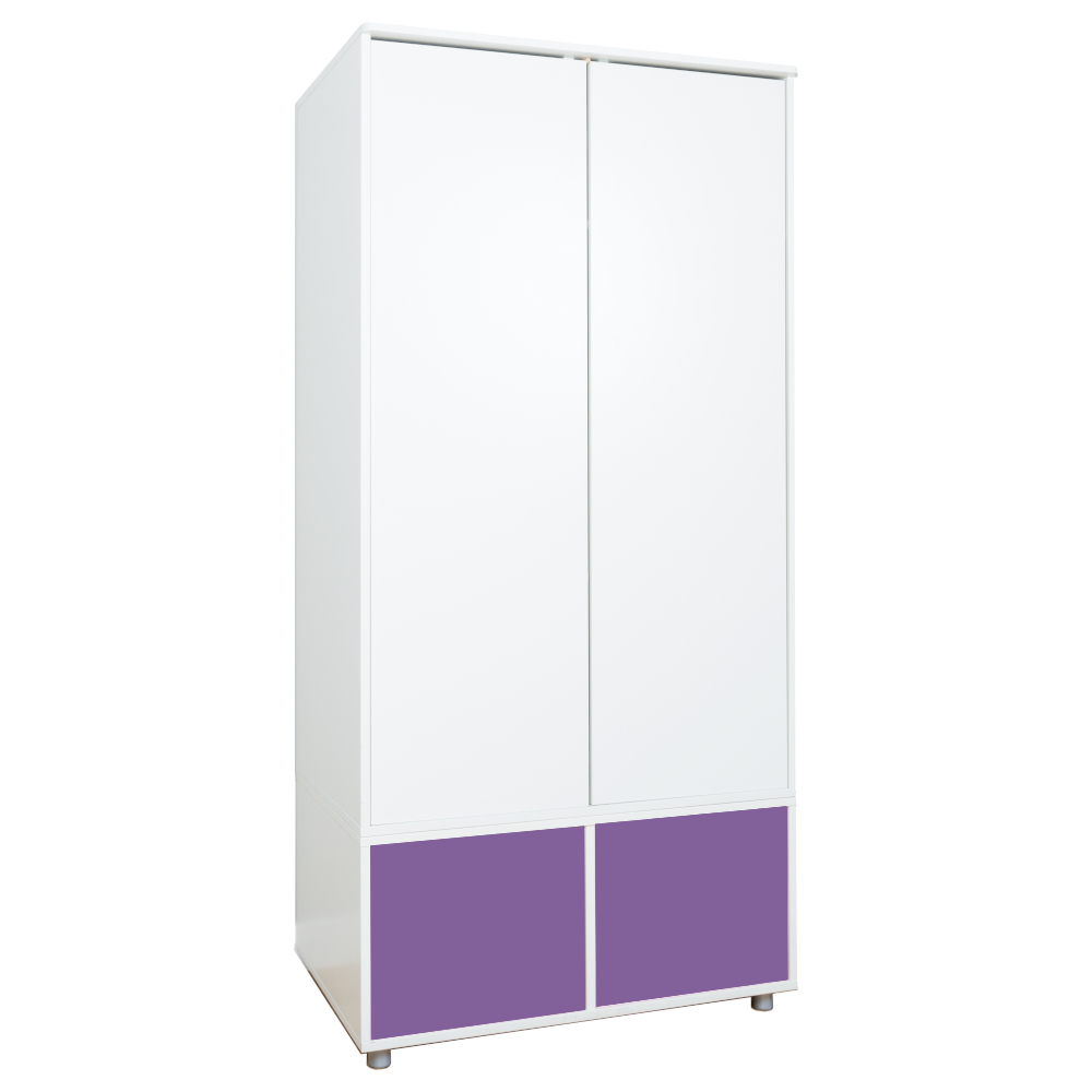 Uno S Tall Wardrobe White - incl. Small Purple Doors