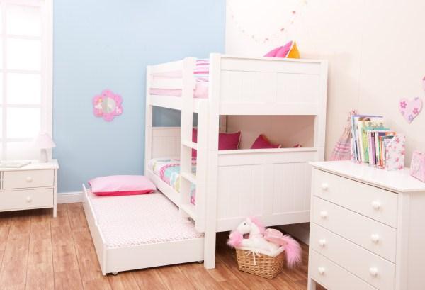 white double bunk bed