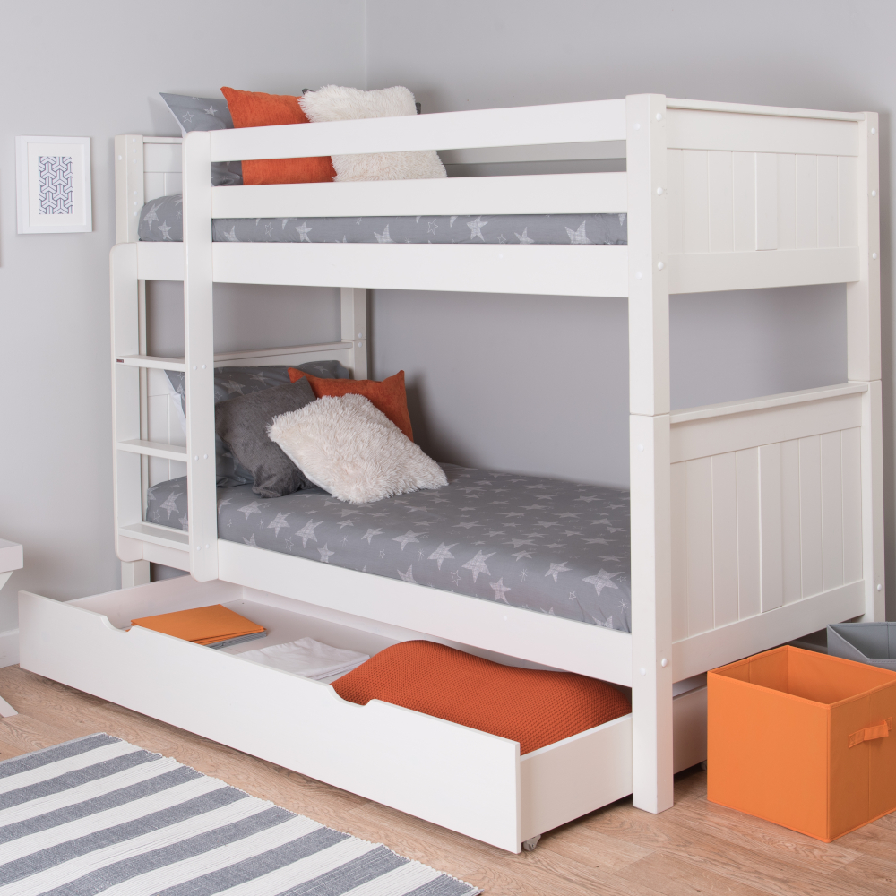 Classic Kids White Bunk With Trundle, Can A Trundle Be Added To Any Bed