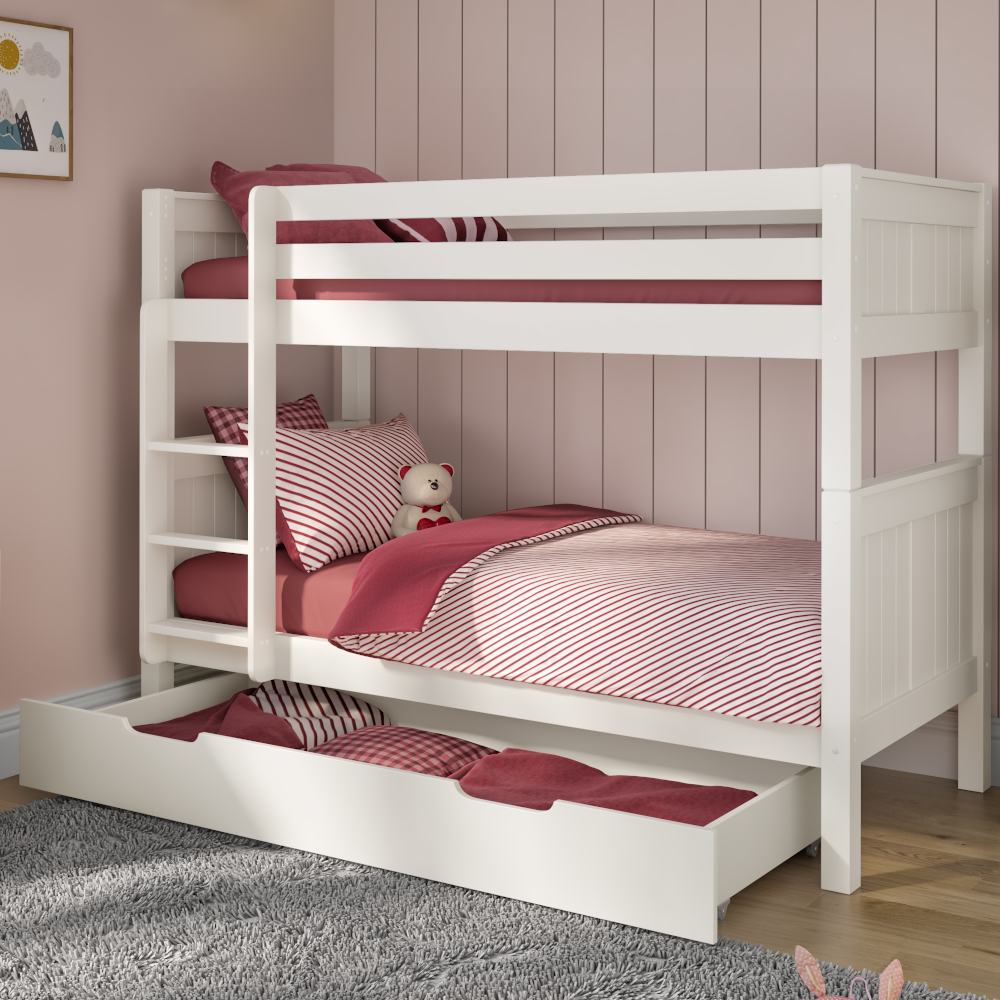 Classic Originals White Bunk with Trundle Drawer 