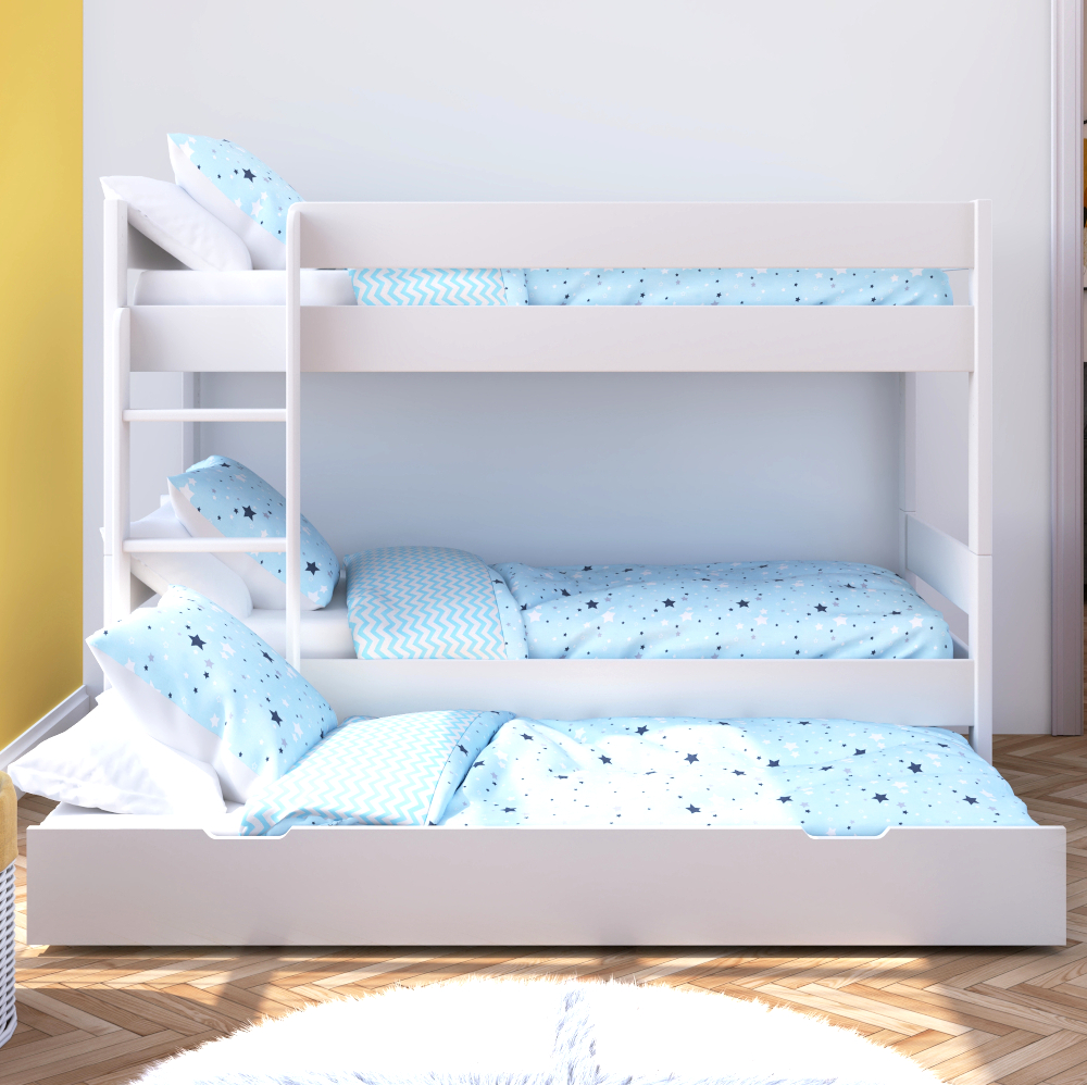 Stompa Compact Detachable Bunk Bed With Open Trundle & Trundle Mattress