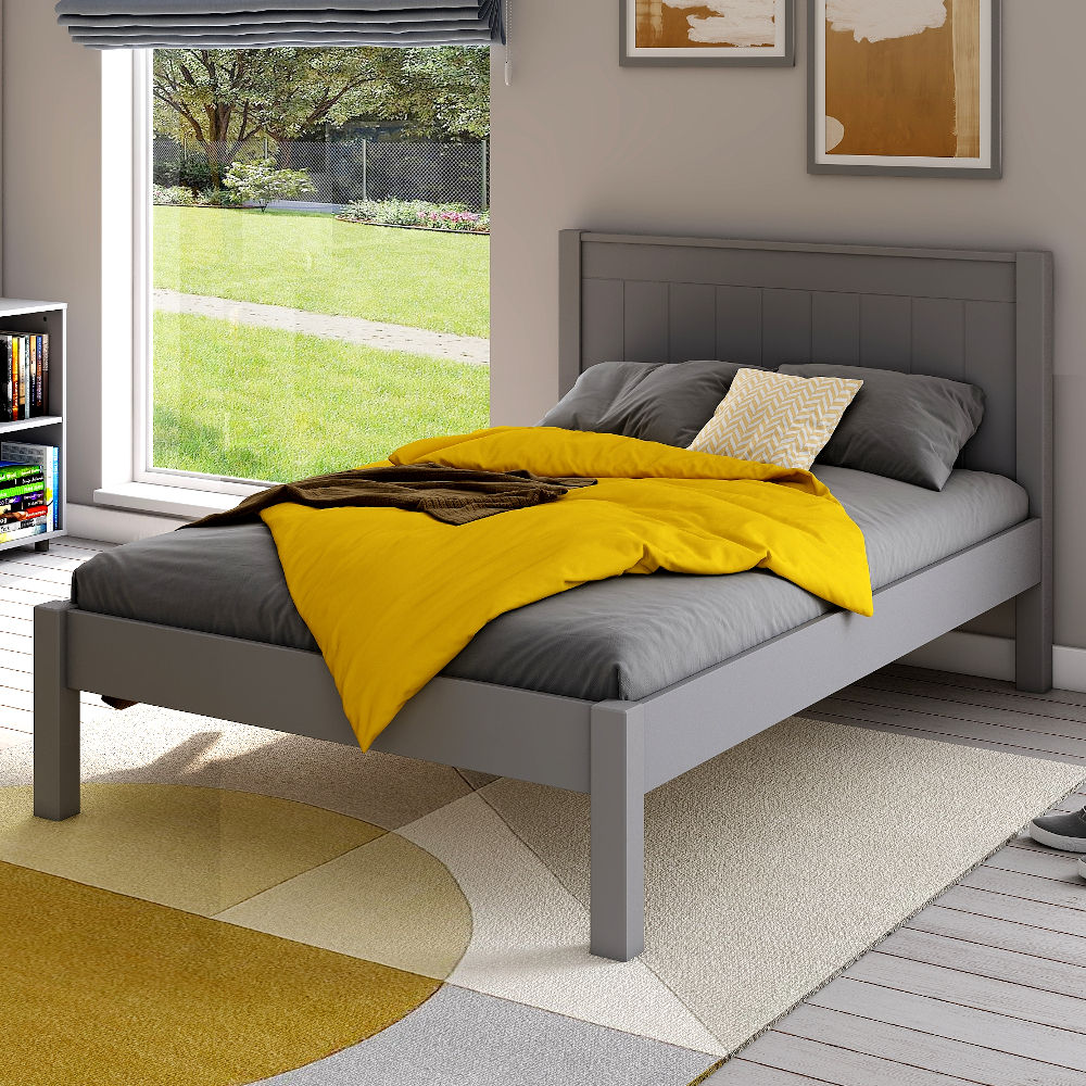 Classic Low End Small Double Bed in Grey
