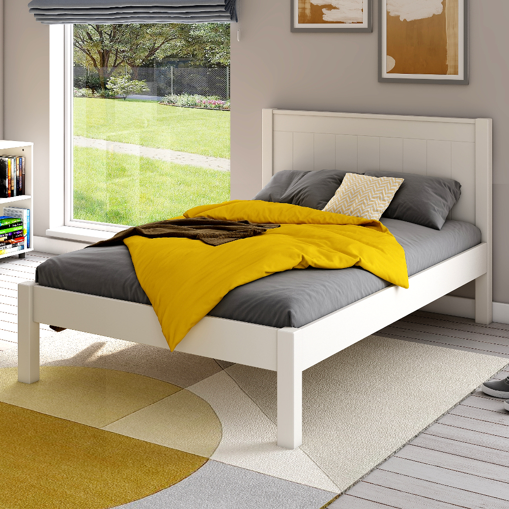Classic Low End Small Double Bed in White 