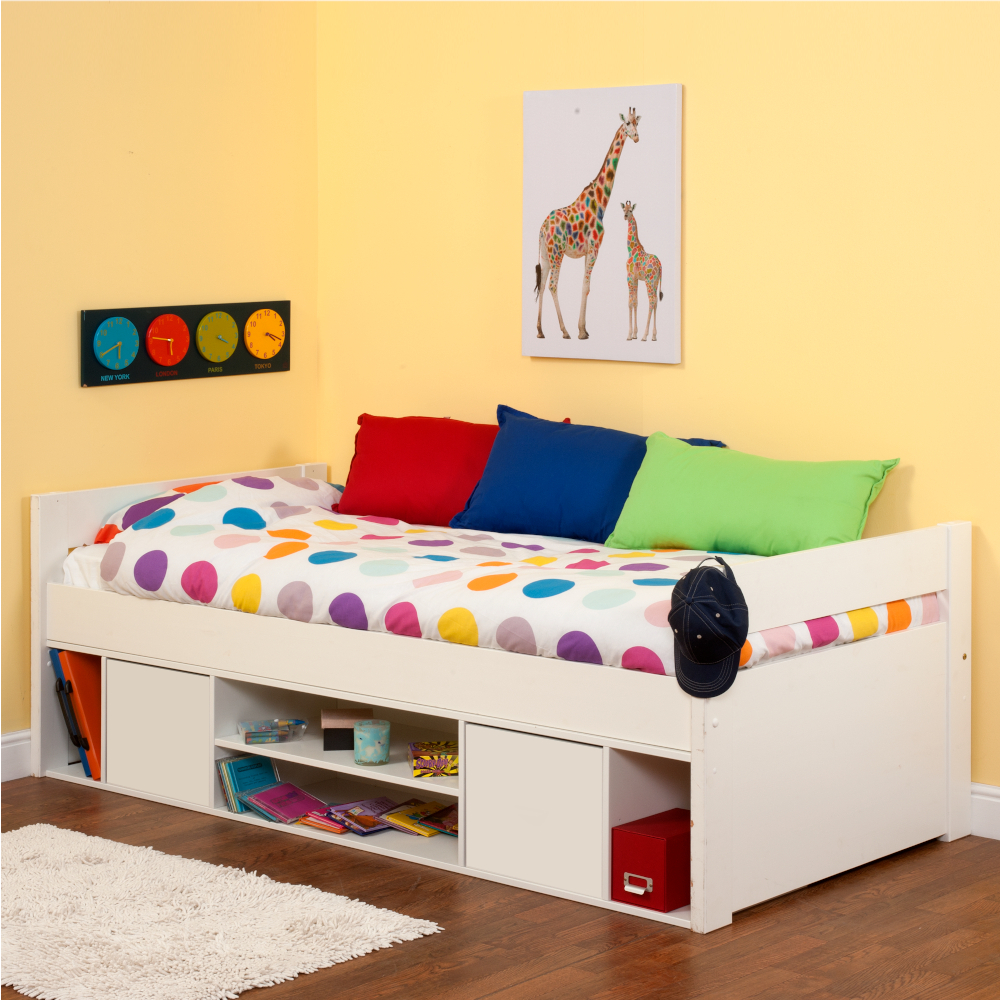 Uno Storage Cabin Bed with White Doors