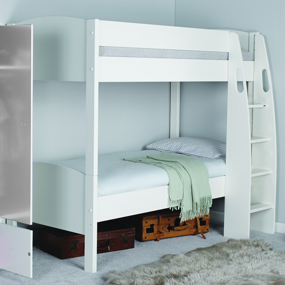 Uno S Detachable Bunk Bed with White Headboards