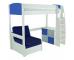 Uno S Highsleeper incl. Chair Bed in Blue & Cube Unit with 2 Blue+2 Grey Doors - Blue Headboards - view 2