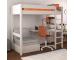 Classic Kids High Sleeper with integrated desk and shelving and pull out chair bed UK Standard Single Size - view 1