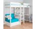 Uno 5 White High Sleeper with Pull Out Chair Bed in Aqua  - view 3