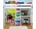 Uno High Sleeper White Frame with Desk/Shelving  - view 1