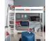 UnoS20 Highsleeper with Sofa Bed in Grey and Cube Unit with two grey doors - view 2