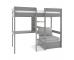 Uno 5 Grey Highsleeper with Desk + Pullout Chairbed with Grey Cushion Set - view 2