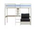 Uno 5 White Highsleeper with Desk + Pullout Chairbed with Black Cushion Set - view 2
