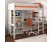 Classic Kids Highsleeper in white with integrated desk and shelving and Tall Bookcase  - view 1