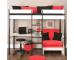 Uno 5 Nero Highsleeper with Desk + Pullout Chairbed with Red Cushion Set - view 1