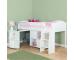 Uno S Midsleeper incl. Pull Out Desk & Cube Unit with 2 White Doors - White Headboards - view 1