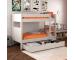 Classic Kids Bunk Bed in White with a Trundle Storage Drawer - view 1