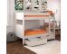 Classic Kids Bunk Bed in White with a Pair of Storage Drawers - view 1