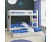 Classic Kids Bunk Bed in White with a Trundle Bed and Trundle Mattress - view 3