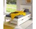 Classic Low End Single Bed in White with a Pair of Drawers - view 1