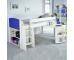 Uno S Midsleeper incl. Pull Out Desk & Cube Unit no doors - Blue Headboards - view 1