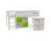 Uno 1a White Midsleeper Frame + Pullout Desk + 1 x Cube Unit Lime Green - view 2