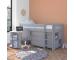 Uno Grey Midsleeper with Pull Out Desk  Cube Unit+Doors and 3 Drawer Chest - view 1