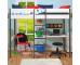 Uno High Sleeper Nero Frame with Desk/Shelving - view 1