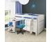 Uno S Midsleeper incl. Pull Out Desk, Chest of Drawers & Cube Unit with 4 White Doors - White Headboards  - view 1