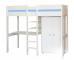 Uno 7 High Sleeper White with Desk + Wardrobe1 White - view 3
