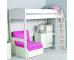 Uno S Highsleeper incl. Chair Bed in Pink & Cube Unit with 4 White Doors - White Headboards - view 1