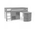 Uno Grey Midsleeper with Pull Out Desk and Cube Unit with Doors - view 2