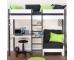 Uno 5 Nero Highsleeper with Desk + Pullout Chairbed with Black Cushion Set - view 1