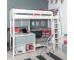 UnoS26 Highsleeper with Sofa Bed in Grey + Fixed Desk a Cube unit and Hutch includes 4 grey doors - view 1