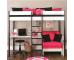 Uno 5 Nero Highsleeper with Desk + Pullout Chairbed with Pink Cushion Set - view 1