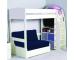 Uno S Highsleeper incl. Sofa Bed in Blue - White Headboards - view 1