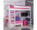 UnoS21 Highsleeper with Sofa Bed in Pink with Fixed Desk - view 2