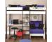 Uno 5 Nero Highsleeper with Desk + Pullout Chairbed with Blue Cushion Set - view 1