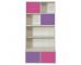 Uno S Storage Bundle A2 - incl.1x Deep Base Unit+1x Bookcase + 1 x Cube Unit + 2 x Pink Doors + 2 x PurpleDoors   - view 1