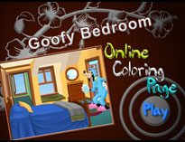 Goofys Bedroom Online Colouring Page