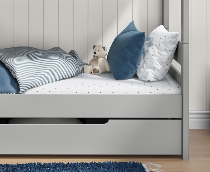Grey Uno Detachable Bunk Bed with Trundle
