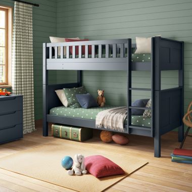 Zoomed Angled View of Stompa Arven Blue Detachable Bunk Bed