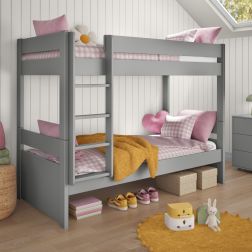 Childrens Uno Grey Detachable Bunk Bed Lifestyle Angled Zoomed
