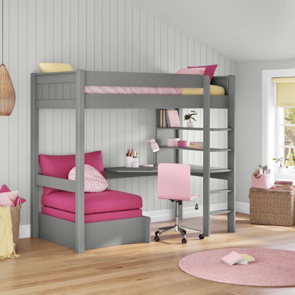 High sleeper bed with desk & chairbed discount