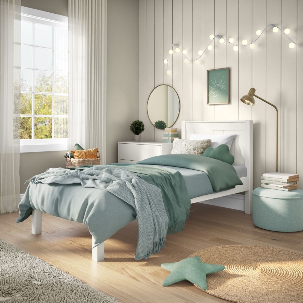 Stompa Classic Low End Single Bed in White