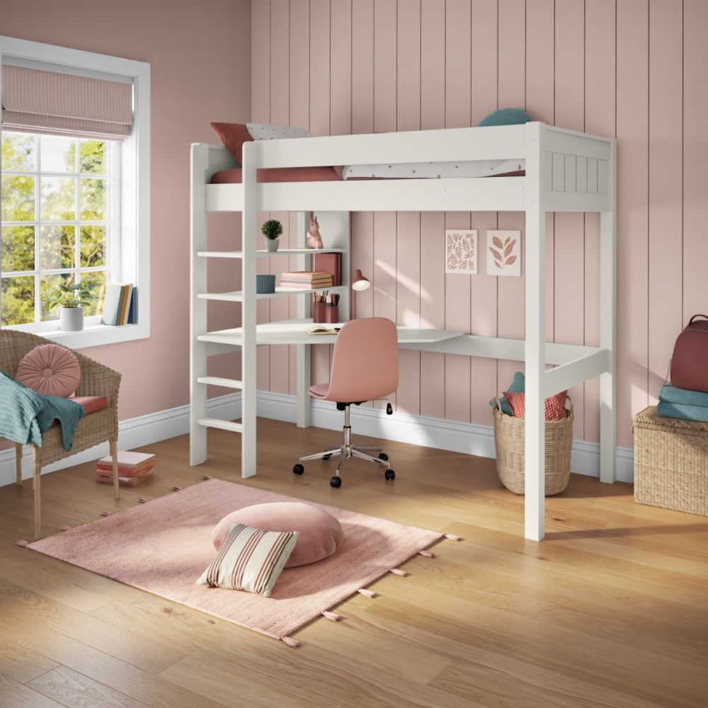 Kids high bed with desk hotsell