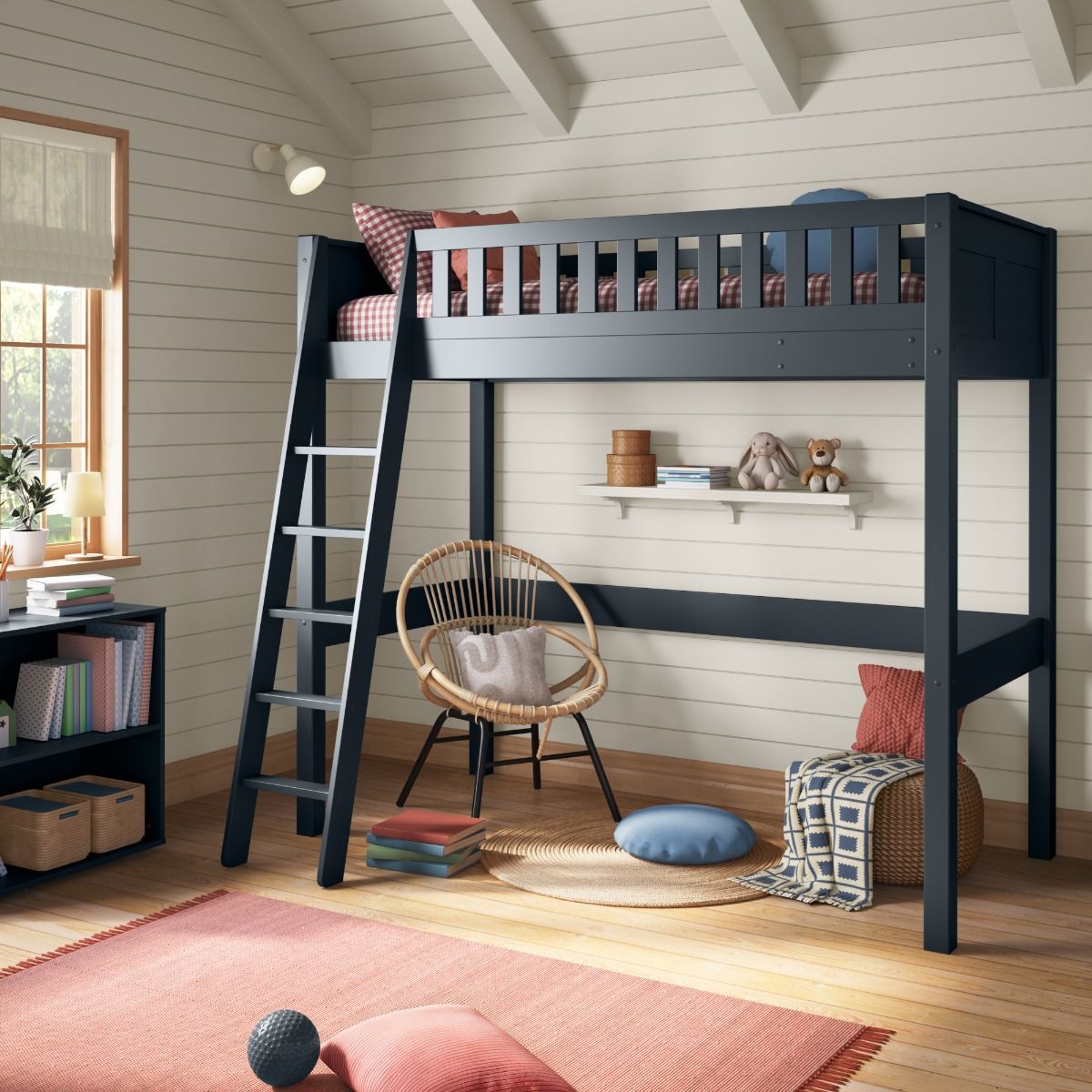 Angled View of Arven Blue High Sleeper Zoomed
